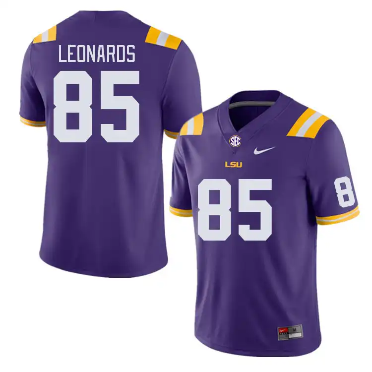 Men's LSU Tigers Gabe Leonards #85 Purple NCAA Football Jersey